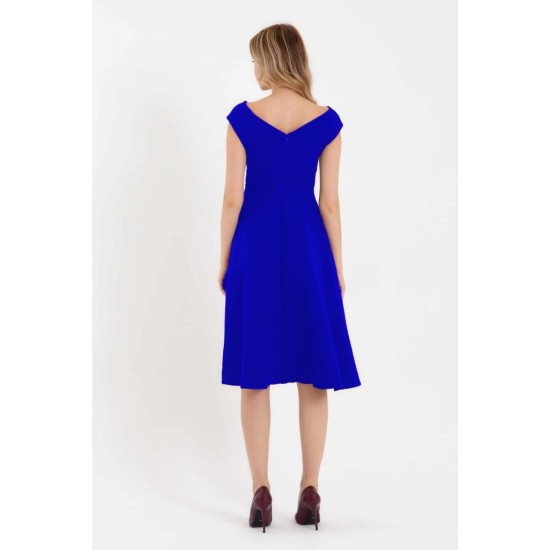 Kadın Kısa Kollu Kruvaze Yaka Eteği Volanlı Krep Elbise, 31248 Kadın Kısa Kollu Kruvaze Yaka Eteği Volanlı Krep Elbise, 31248