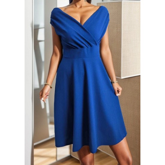 Kadın Kısa Kollu Kruvaze Yaka Eteği Volanlı Krep Elbise, 31248 Kadın Kısa Kollu Kruvaze Yaka Eteği Volanlı Krep Elbise, 31248