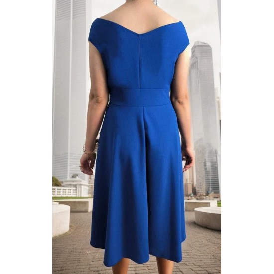 Kadın Kısa Kollu Kruvaze Yaka Eteği Volanlı Krep Elbise, 31248 Kadın Kısa Kollu Kruvaze Yaka Eteği Volanlı Krep Elbise, 31248