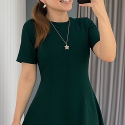 Kadın Kısa Kollu Bisiklet Yaka Maksi Boy Ithal Krep Elbise , 31244 Kadın Kısa Kollu Bisiklet Yaka Maksi Boy Ithal Krep Elbise , 31244