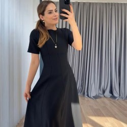 Kadın Kısa Kollu Bisiklet Yaka Maksi Boy Ithal Krep Elbise , 31243 Kadın Kısa Kollu Bisiklet Yaka Maksi Boy Ithal Krep Elbise , 31243