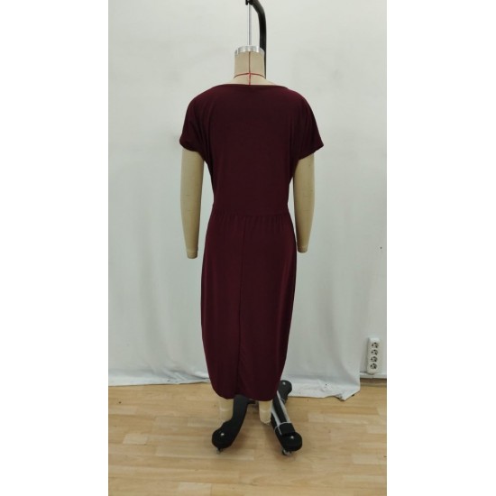 Kadın Kısa Kollu Tek Omuzdan Açık Beli Lastikli Sandy Maxi Elbise , 31237