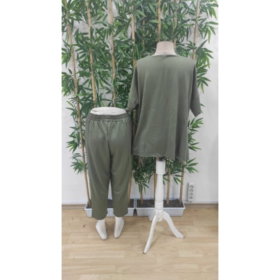 Kadın Kısa Kollu Bisiklet Yaka Viskon Iki Iplik Bluz Ve Pantolon Ikili Takım , 31228 Kadın Kısa Kollu Bisiklet Yaka Viskon Iki Iplik Bluz Ve Pantolon Ikili Takım , 31228