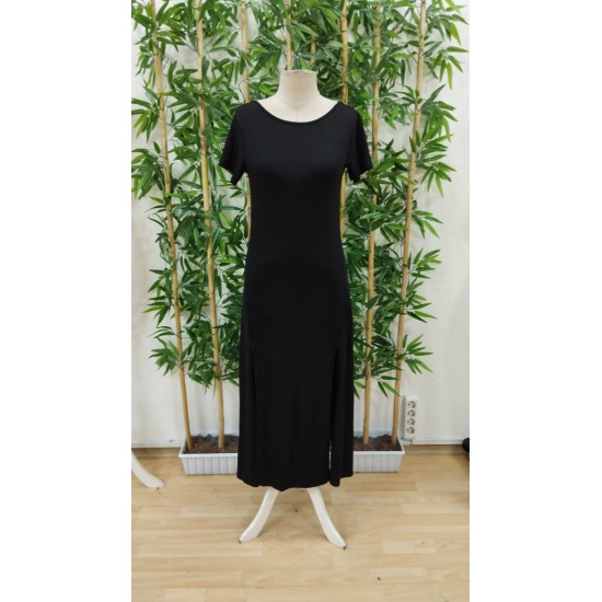 Kadın Kısa Kollu Sırt Dekolteli Yırtmaç Detaylı Viskon Elbise , 31218