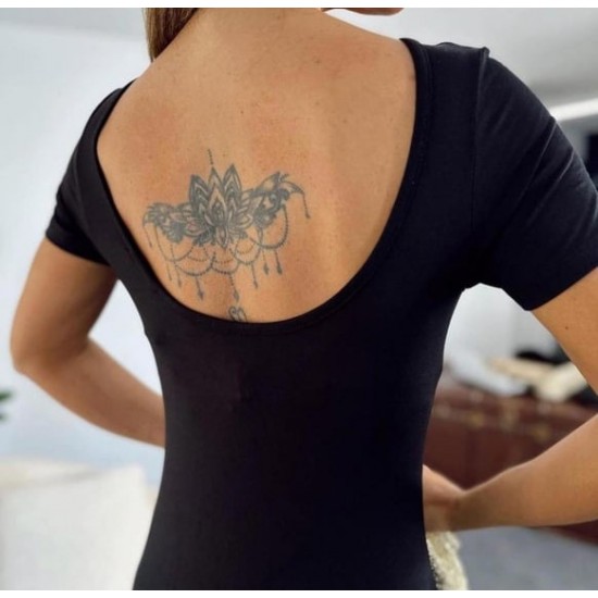 Kadın Kısa Kollu Sırt Dekolteli Yırtmaç Detaylı Viskon Elbise , 31218