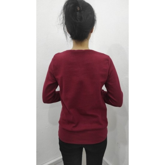 Kadın Uzun Kollu Kruvaze Yaka Kol Ve Etek Ucu Manşet Detay Yumoş Bluz, 31211 Kadın Uzun Kollu Kruvaze Yaka Kol Ve Etek Ucu Manşet Detay Yumoş Bluz, 31211