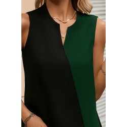 Kadın Kolsuz V Yakalı Blok Renkli Ithal Krep Bluz, 31200 Kadın Kolsuz V Yakalı Blok Renkli Ithal Krep Bluz, 31200