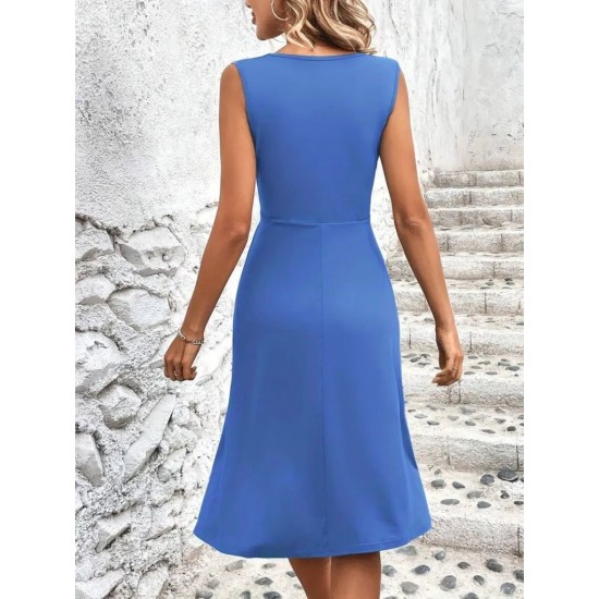 Kadın Askılı V Yakalı önde çapraz Detaylı Janjan Krep Elbise , 31198