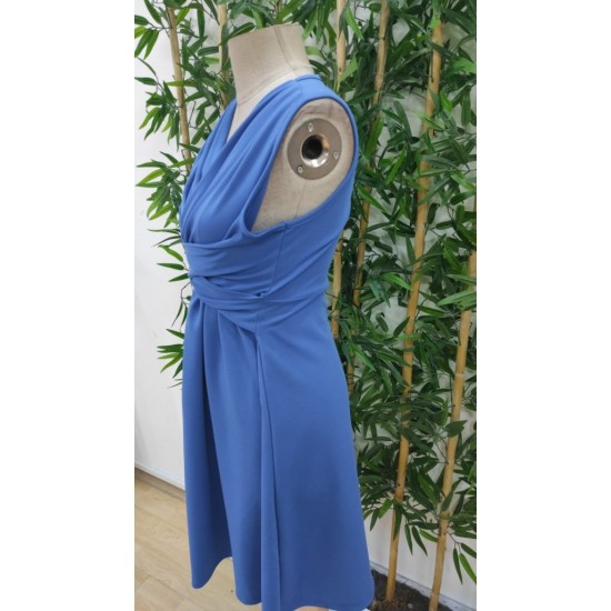 Kadın Askılı V Yakalı önde çapraz Detaylı Janjan Krep Elbise , 31198