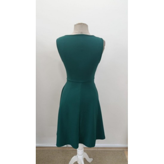 Kadın Askılı V Yakalı önde çapraz Detaylı Janjan Krep Elbise , 31197 Kadın Askılı V Yakalı önde çapraz Detaylı Janjan Krep Elbise , 31197