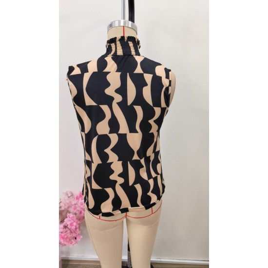 Kadın Kolsuz Balıkçı Yaka Desenli Süprem Bluz, 31188 Kadın Kolsuz Balıkçı Yaka Desenli Süprem Bluz, 31188