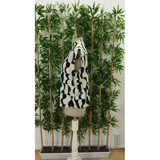 Kadın Kolsuz Balıkçı Yaka Desenli Süprem Bluz, 31187