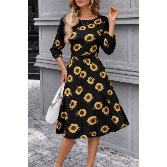 Kadın Fakir Kol Bisiklet Yaka Midi Mikro Elbise, 31181