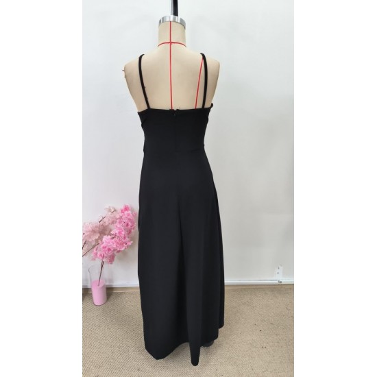 Kadın Ip Askılı Kruvaze Yakalı Yırtmaçlı Uzun Ithal Krep Elbise , 31265 Kadın Ip Askılı Kruvaze Yakalı Yırtmaçlı Uzun Ithal Krep Elbise , 31265