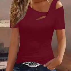 Kadın Kısa Kollu Asimetrik Yaka Detaylı Viskon Bluz, 31271 Kadın Kısa Kollu Asimetrik Yaka Detaylı Viskon Bluz, 31271