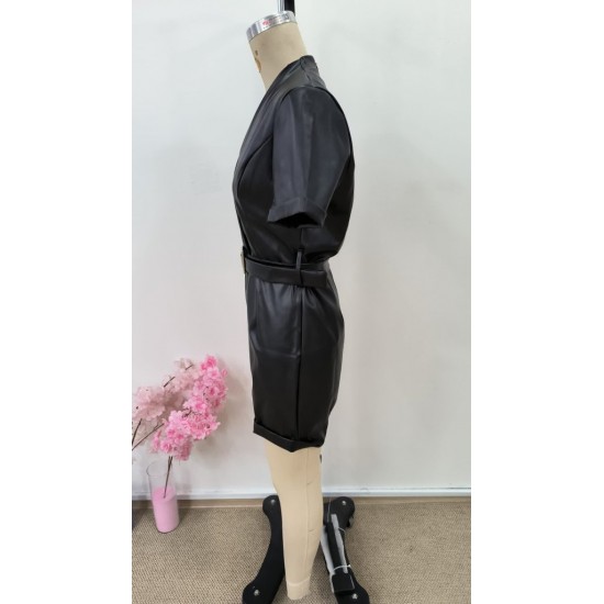 Kadın Kısa Kollu Kruvaze Yakalı Beli Kemerli Kısa Short Tulum, 31277 Kadın Kısa Kollu Kruvaze Yakalı Beli Kemerli Kısa Short Tulum, 31277