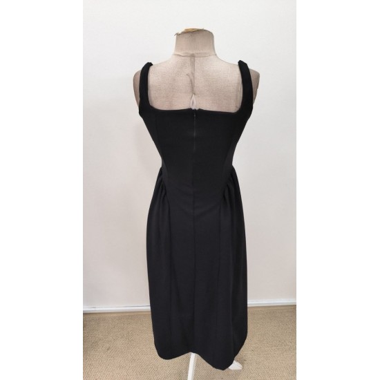 Kadın Askılı Kare Yakalı Uzun Ithal Krep Elbise, 31283