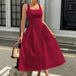 Kadın Askılı Kare Yakalı Uzun Ithal Krep Elbise, 31281 Kadın Askılı Kare Yakalı Uzun Ithal Krep Elbise, 31281