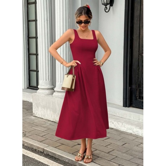 Kadın Askılı Kare Yakalı Uzun Ithal Krep Elbise, 31281 Kadın Askılı Kare Yakalı Uzun Ithal Krep Elbise, 31281