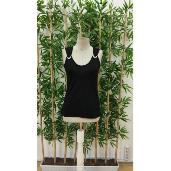 Kadın Askılı V Yaka Kuş Gözü Detaylı Viskon Bluz, 31295