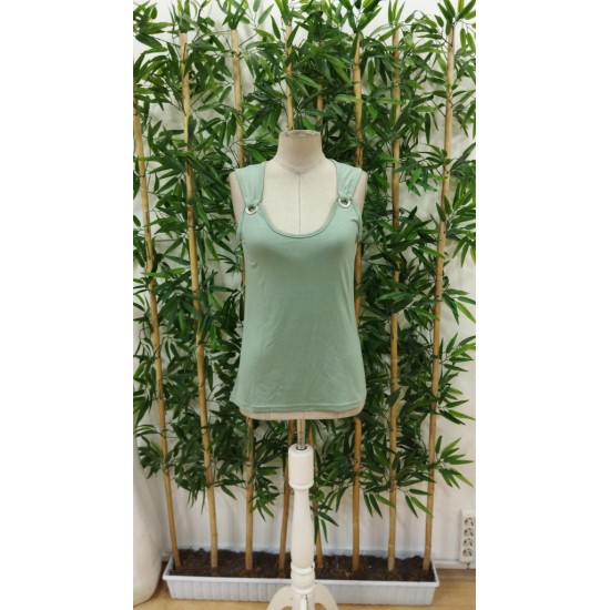 Kadın Askılı V Yaka Kuş Gözü Detaylı Viskon Bluz, 31294