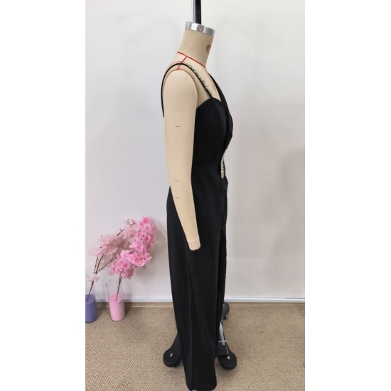 Kadın Tek Omuzdan Askılı Uzun Kollu Yakalı Yandan çiçek Aksesuar Detaylı Ithal Krep Tulum, 31315 Kadın Tek Omuzdan Askılı Uzun Kollu Yakalı Yandan çiçek Aksesuar Detaylı Ithal Krep Tulum, 31315