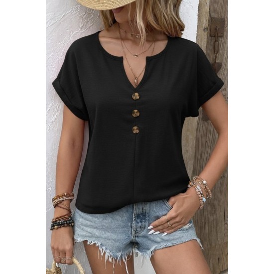 Kadın Kısa Kollu V Yakalı Düğmeli Aerobin Bluz , 31313 Kadın Kısa Kollu V Yakalı Düğmeli Aerobin Bluz , 31313