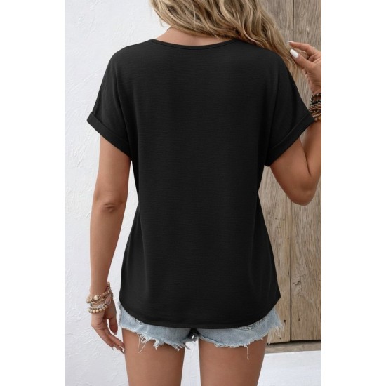 Kadın Kısa Kollu V Yakalı Düğmeli Aerobin Bluz , 31313 Kadın Kısa Kollu V Yakalı Düğmeli Aerobin Bluz , 31313