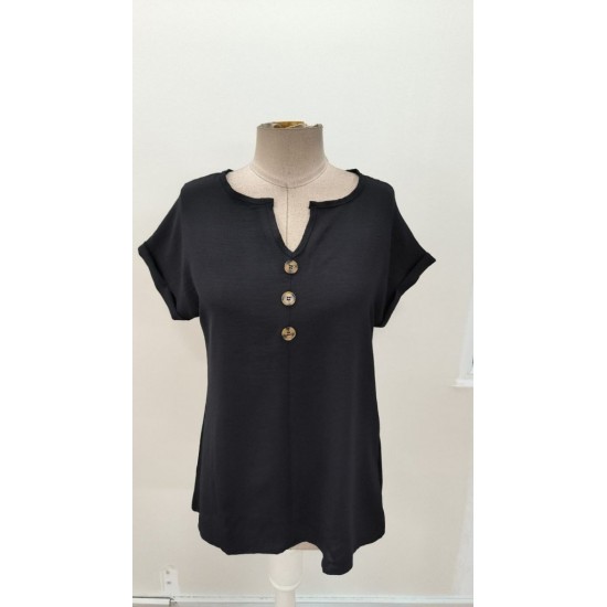 Kadın Kısa Kollu V Yakalı Düğmeli Aerobin Bluz , 31313 Kadın Kısa Kollu V Yakalı Düğmeli Aerobin Bluz , 31313