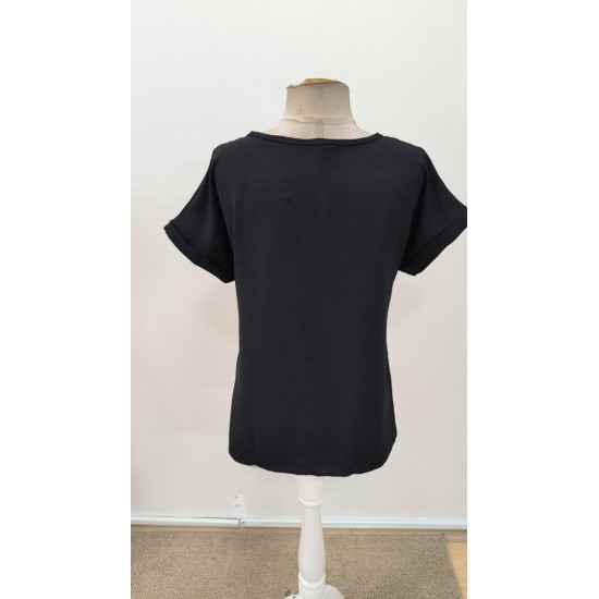 Kadın Kısa Kollu V Yakalı Düğmeli Aerobin Bluz , 31313 Kadın Kısa Kollu V Yakalı Düğmeli Aerobin Bluz , 31313