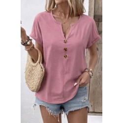 Kadın Kısa Kollu V Yakalı Düğmeli Aerobin Bluz , 31312 Kadın Kısa Kollu V Yakalı Düğmeli Aerobin Bluz , 31312