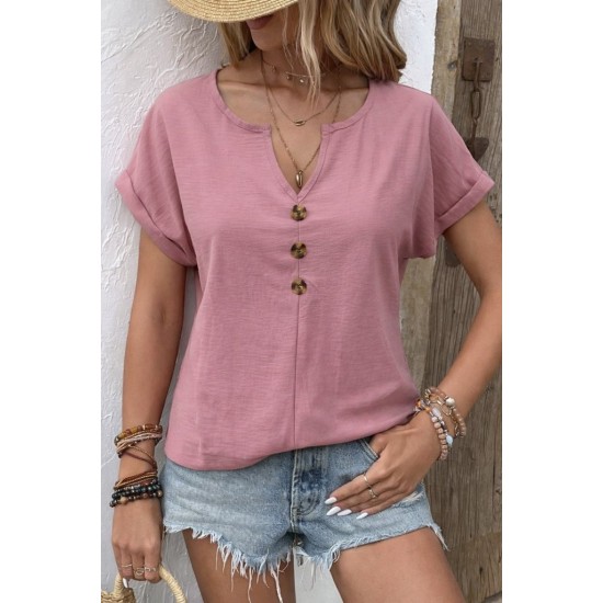 Kadın Kısa Kollu V Yakalı Düğmeli Aerobin Bluz , 31312 Kadın Kısa Kollu V Yakalı Düğmeli Aerobin Bluz , 31312