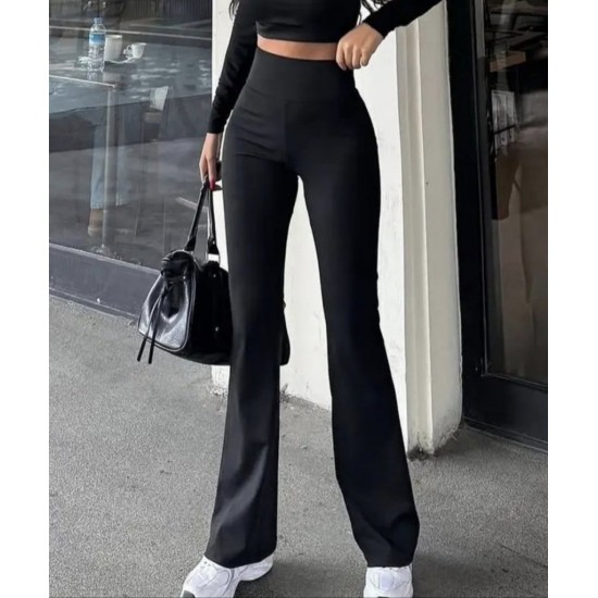 Kadın Geniş Korsaj Bel Detaylı Paçaya Doğru Geniş Yüksek Bel Dalgıç Pantolon , 31324