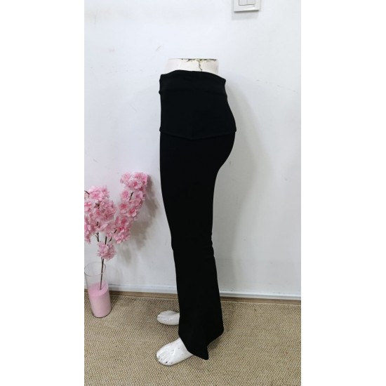 Kadın Geniş Korsaj Bel Detaylı Paçaya Doğru Geniş Yüksek Bel Dalgıç Pantolon , 31324