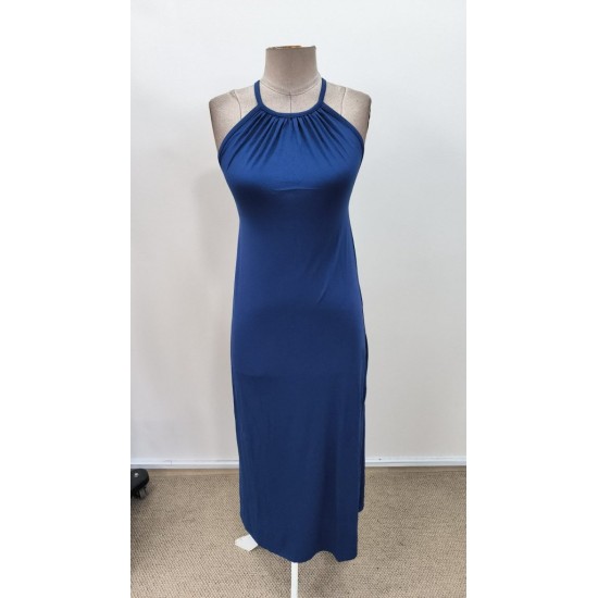 Kadın Omuzlardan Açık Boyundan Bağlamalı Arkası çapraz Detaylı Uzun Viskon Elbise , 31338 Kadın Omuzlardan Açık Boyundan Bağlamalı Arkası çapraz Detaylı Uzun Viskon Elbise , 31338