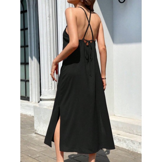 Kadın Omuzlardan Açık Boyundan Bağlamalı Arkası çapraz Detaylı Uzun Viskon Elbise , 31335 Kadın Omuzlardan Açık Boyundan Bağlamalı Arkası çapraz Detaylı Uzun Viskon Elbise , 31335