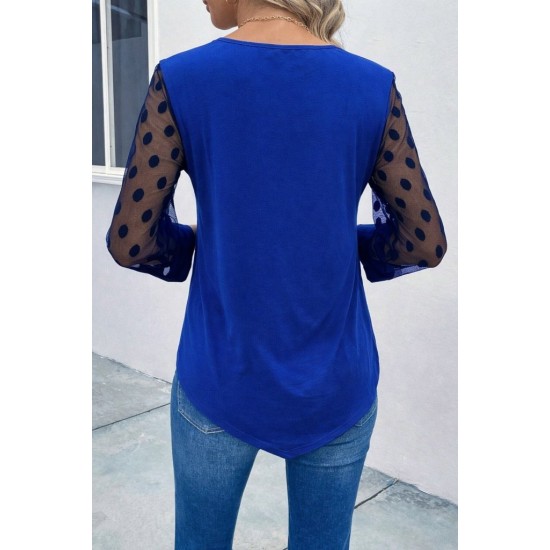 Kadın Uzun Kollu Yakadan Düğmeli Kolları Tül Detaylı Viskon Bluz, 31334 Kadın Uzun Kollu Yakadan Düğmeli Kolları Tül Detaylı Viskon Bluz, 31334