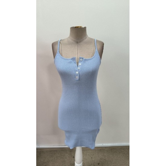 Kadın Askılı önden Düğmeli Kısa Kaşkorse Elbise , 31342