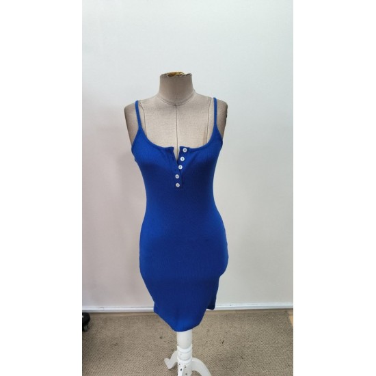 Kadın Askılı önden Düğmeli Kısa Kaşkorse Elbise , 31341