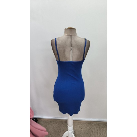 Kadın Askılı önden Düğmeli Kısa Kaşkorse Elbise , 31341