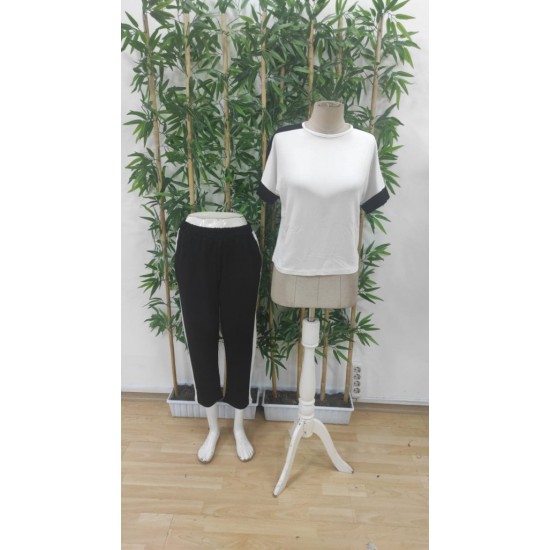 Kadın Kısa Kollu Modal Dokulu Kumaş Yanı şeritli Takım, 31349