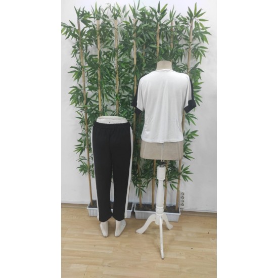 Kadın Kısa Kollu Modal Dokulu Kumaş Yanı şeritli Takım, 31349