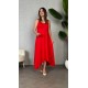 Kadın Askılı V Yakalı Halka Detaylı Asimetrik Kesim Detaylı Viskon Maxi Elbise, 31367