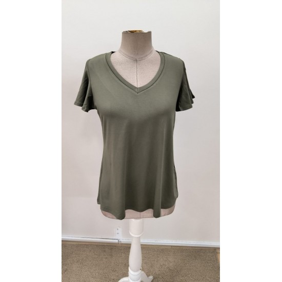 Kadın Kısa Kollu V Yakalı Viskon Bluz, 31379 Kadın Kısa Kollu V Yakalı Viskon Bluz, 31379