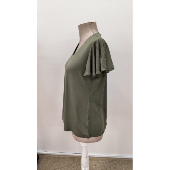 Kadın Kısa Kollu V Yakalı Viskon Bluz, 31379 Kadın Kısa Kollu V Yakalı Viskon Bluz, 31379