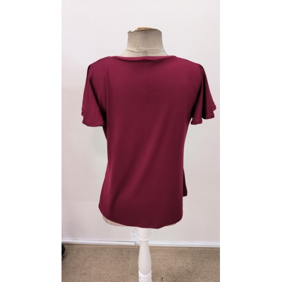 Kadın Kısa Kollu V Yakalı Viskon Bluz, 31378 Kadın Kısa Kollu V Yakalı Viskon Bluz, 31378