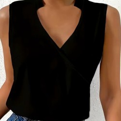 Kadın Kolsuz Hakim Yakalı Kalp Yaka Detaylı Sandy Bluz , 31374 Kadın Kolsuz Hakim Yakalı Kalp Yaka Detaylı Sandy Bluz , 31374