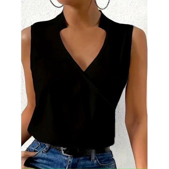 Kadın Kolsuz Hakim Yakalı Kalp Yaka Detaylı Sandy Bluz , 31374 Kadın Kolsuz Hakim Yakalı Kalp Yaka Detaylı Sandy Bluz , 31374