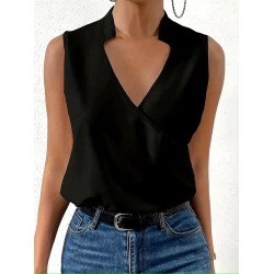 Kadın Kolsuz Hakim Yakalı Kalp Yaka Detaylı Sandy Bluz , 31374 Kadın Kolsuz Hakim Yakalı Kalp Yaka Detaylı Sandy Bluz , 31374