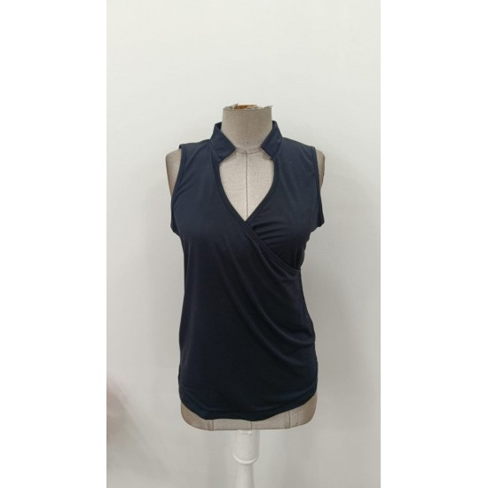 Kadın Kolsuz Hakim Yakalı Kalp Yaka Detaylı Sandy Bluz , 31374 Kadın Kolsuz Hakim Yakalı Kalp Yaka Detaylı Sandy Bluz , 31374